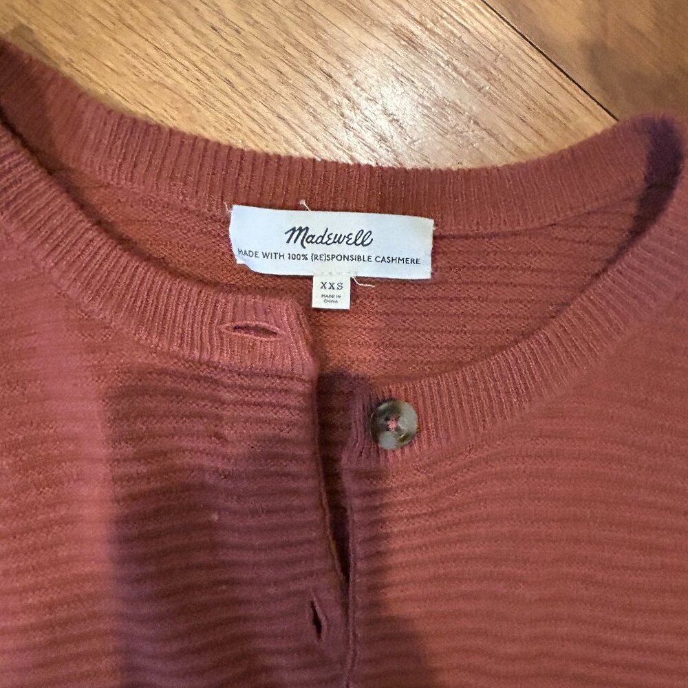 Madewell ribbed cashmere cropped cardigan